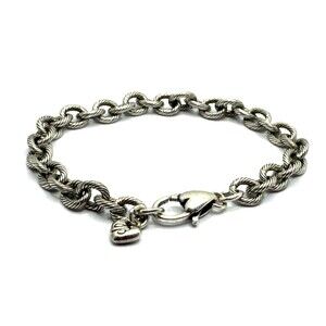 Brighton Ornate Detailed Chain Add Clip On Charms Silver Charm Bracelet 7.5”